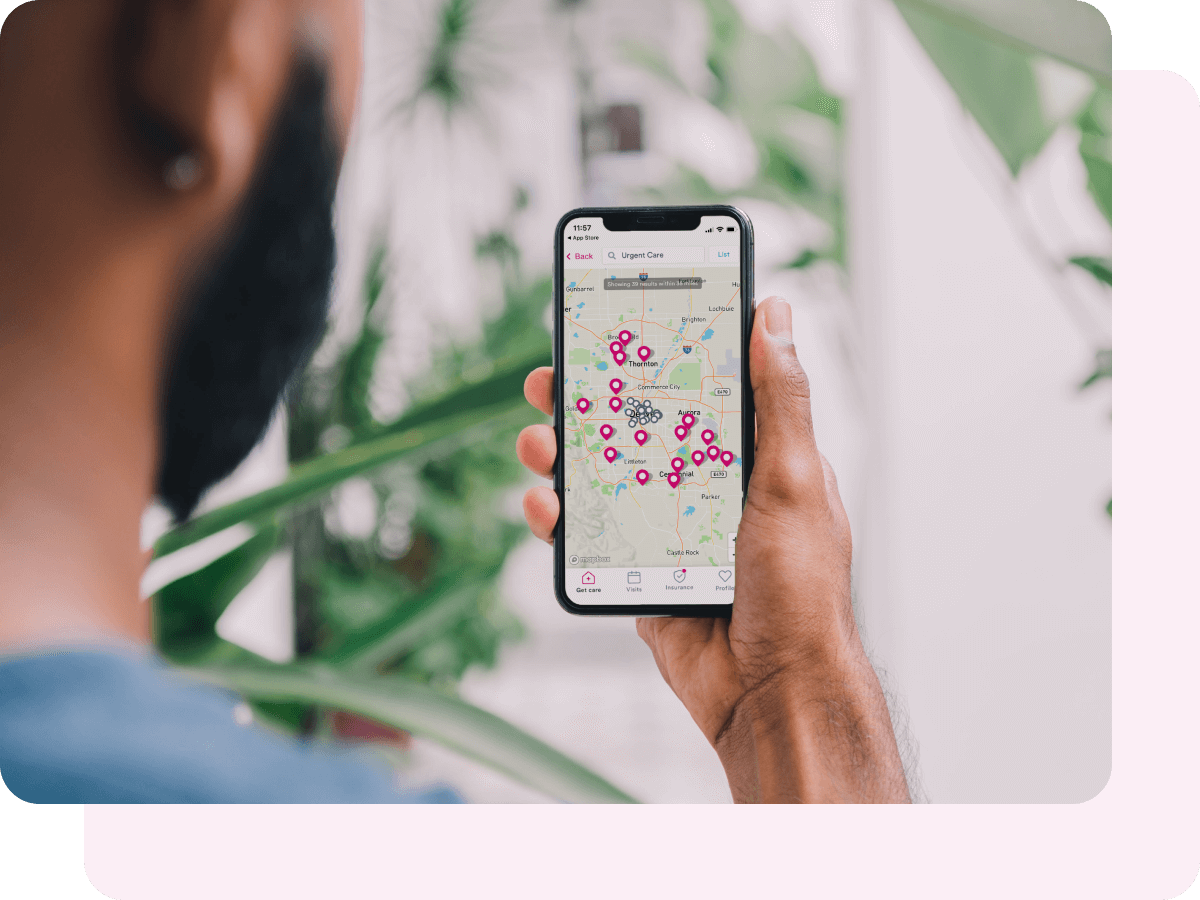 Using the Solv app to find nearby urgent cares