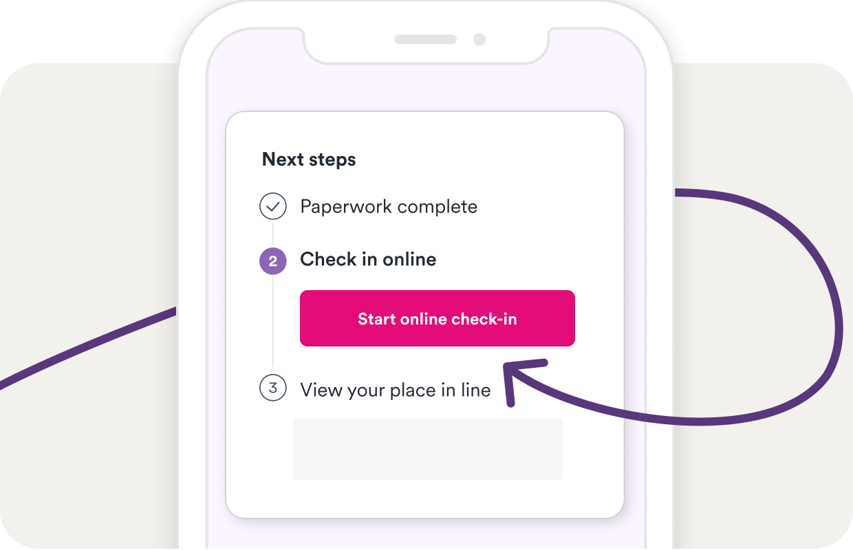 Patient using Solv app to check in